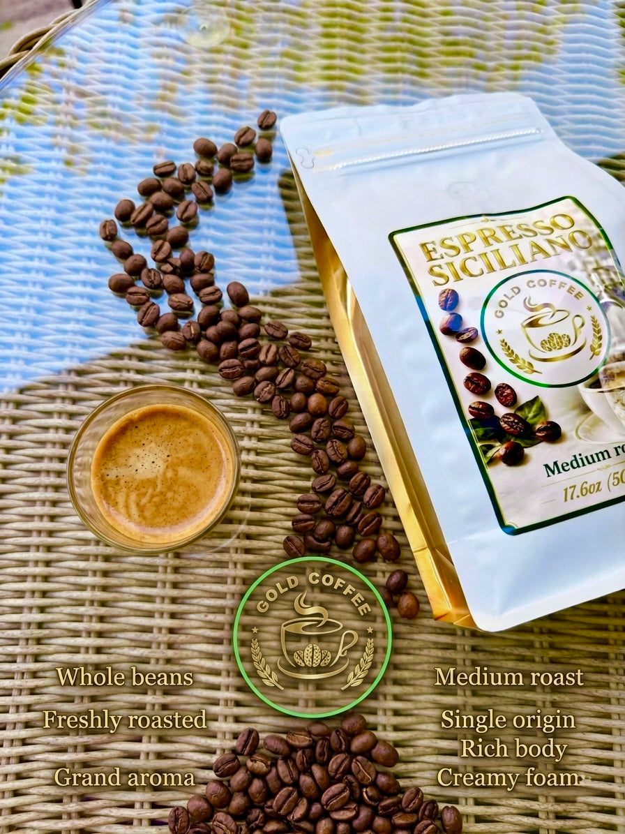 GOLD COFFEE Espresso Siciliano 500gr medium roast whole beans